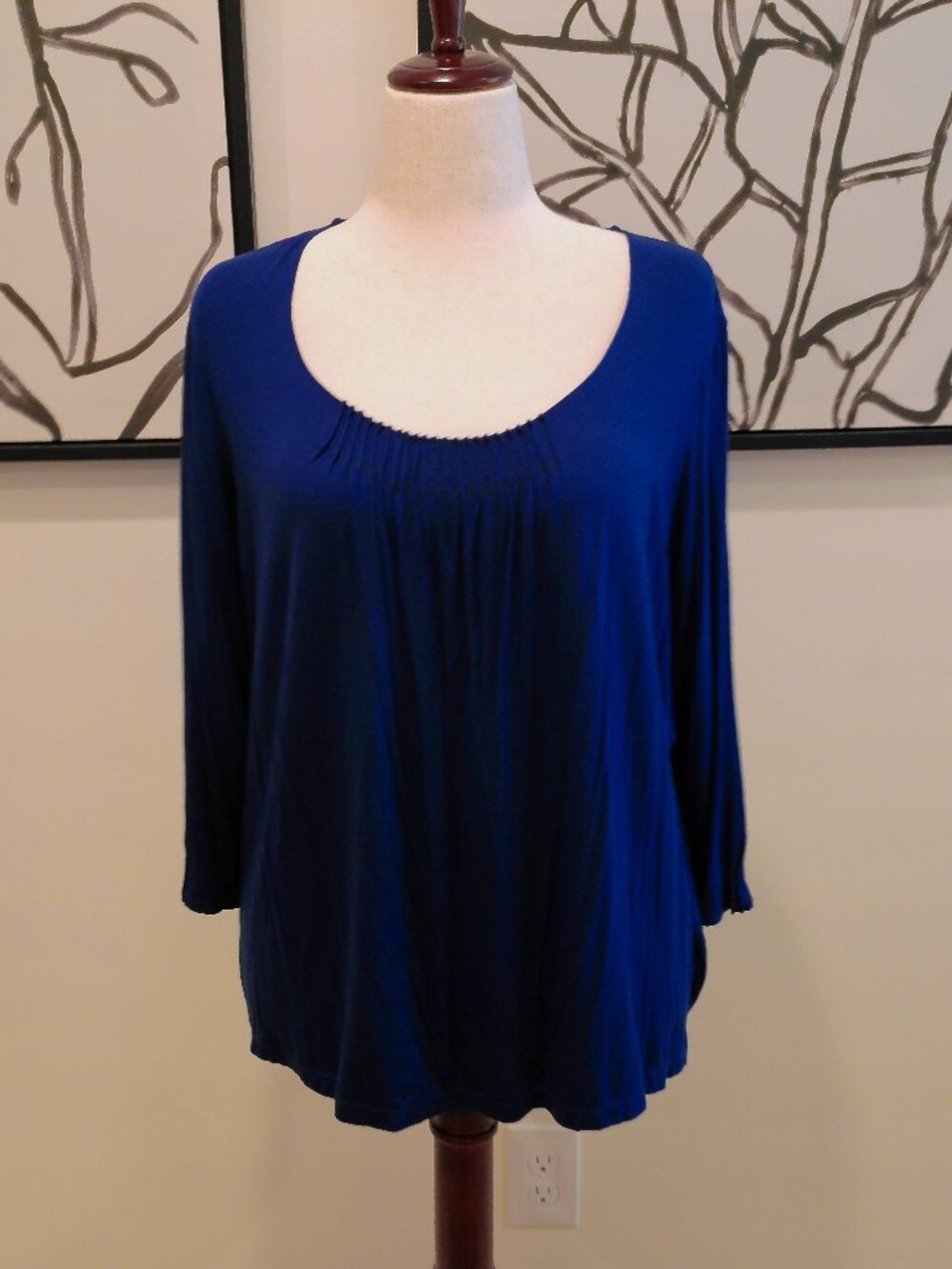 NWT Chico's Stratus Blue Pleated Tunic Top (Chico's SZ 3)